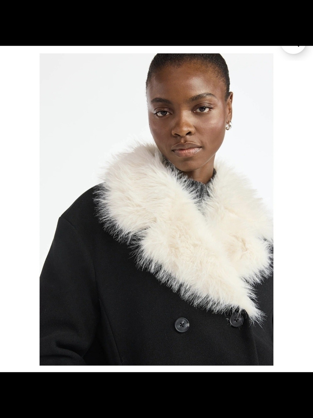 Scoop Oversized Faux Fur Collar Coat #1286 - Picture 7 of 9